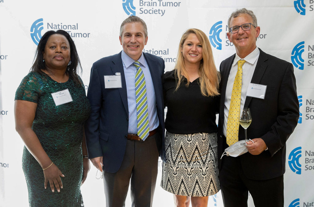 IQVIA Senior Medical Director, Lauretta Odogwu, left, and Director of Business Development, Lauren Valentine, second from right, join NBTS President and CEO, David Arons, second from left, and Chief Science Officer, Kirk Tanner, right, for the GBM Awareness Day Reception.
