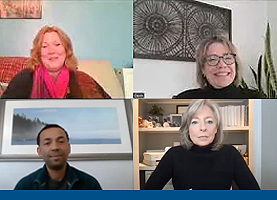 Image of all of the Reconnected authors smiling during a recent video.