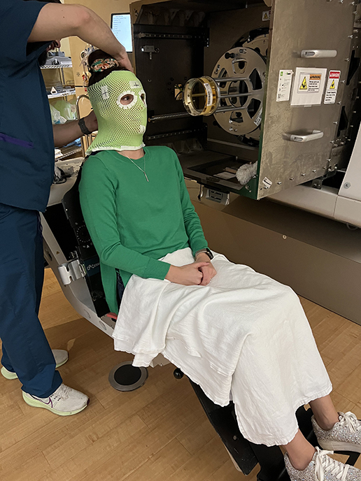 Melanie gets fitted with a mask for proton therapy following a diffuse astrocytoma diagnosis.